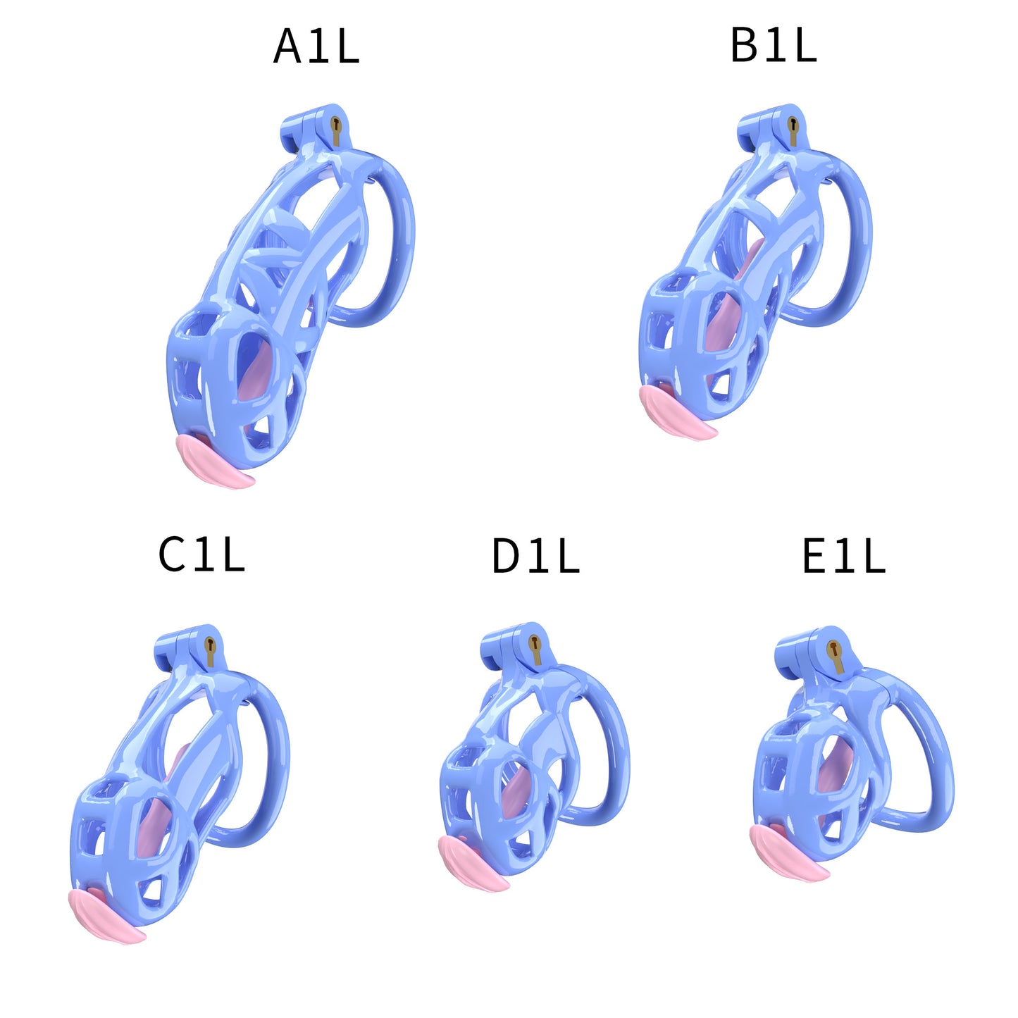 3D Printed Male Chastity Cage with Lock & 5 Rings – Resin Virginity Device for Men