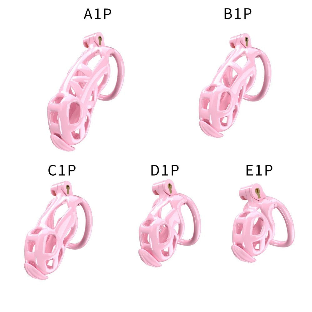 3D Printed Male Chastity Cage with Lock & 5 Rings – Resin Virginity Device for Men