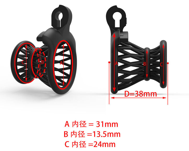 Inverted Chastity Cage for Men – 3D Printed Resin, Sissy Training, Small Size Fit