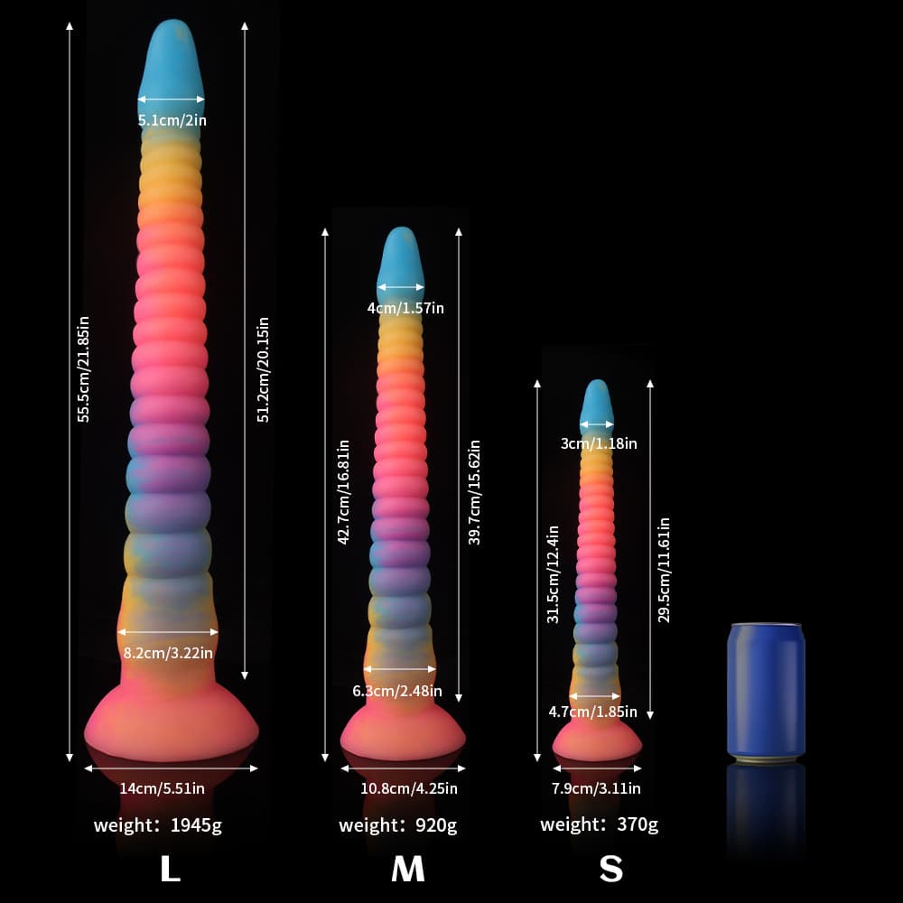 Octopus Tentacle Dildo – Eel-Inspired Fantasy Dildo in Blue Yellow Purple Gradient, Body-Safe Silicone
