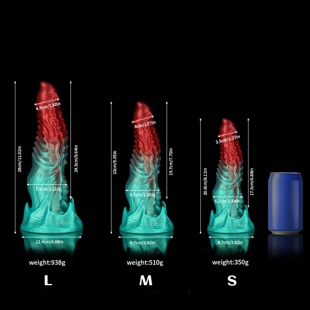 Geisterhafter purpurroter roter grüner Fantasy-Dildo