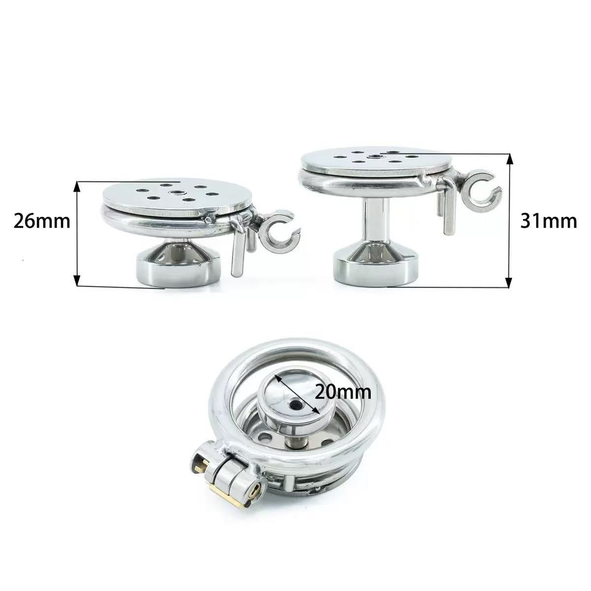 Stainless Steel Flat Plate Chastity Lock – Secure, Breathable & Polished Metal Cage for Men