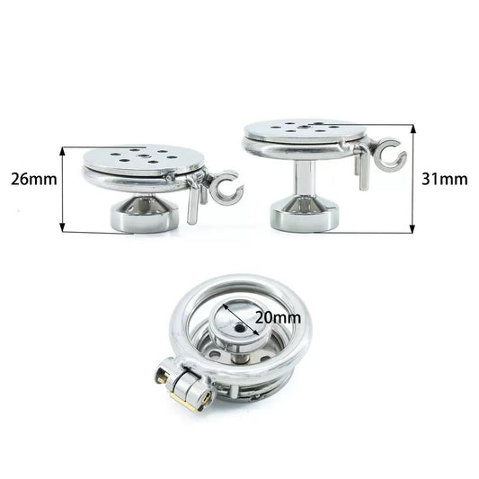 Stainless Steel Flat Plate Chastity Lock – Secure, Breathable & Polished Metal Cage for Men