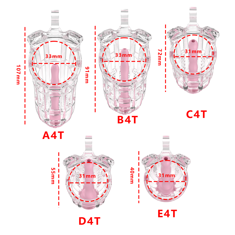 Honeycomb Obedient Chastity Cage – Lightweight Resin, 5 Ring Sizes, Built-in Lock & Strap-Designed Rings