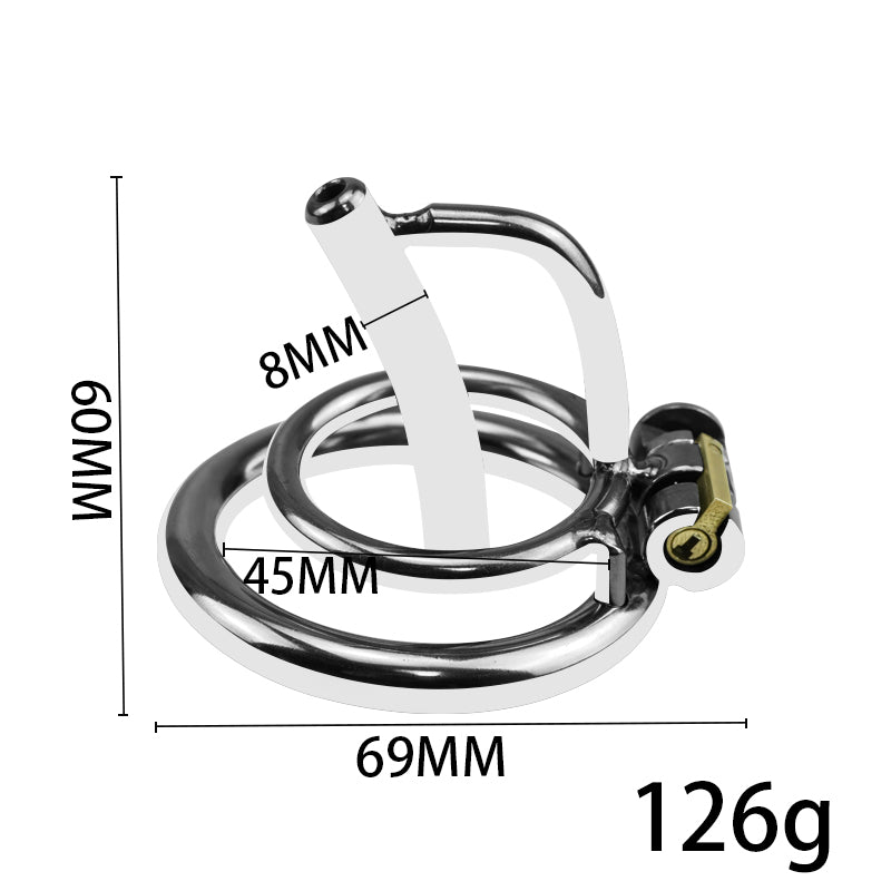 Metal Chastity Cage – Minimal Design with Urethral Tube