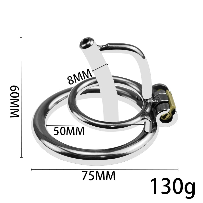 Metal Chastity Cage – Minimal Design with Urethral Tube