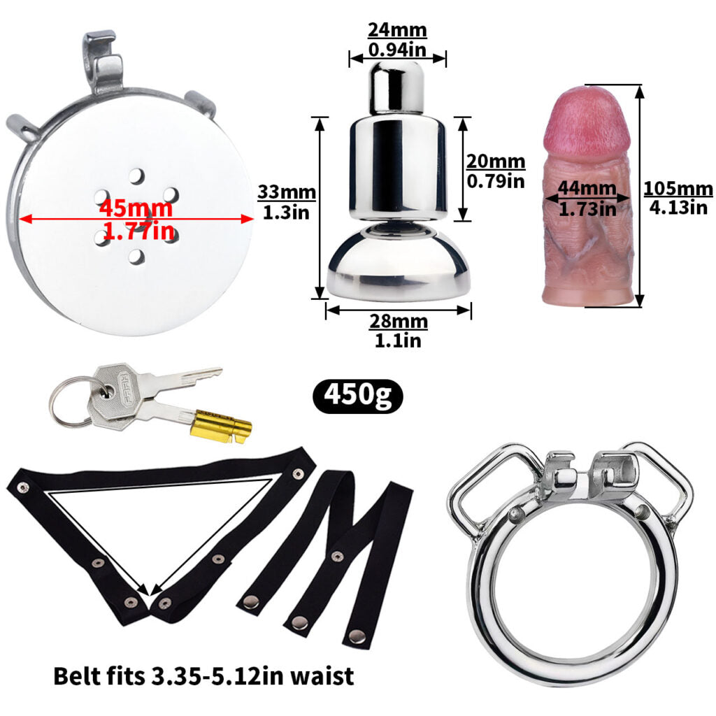 Inverted Cock Cage – Flat Sissy Silicone Dildo Chastity Lock