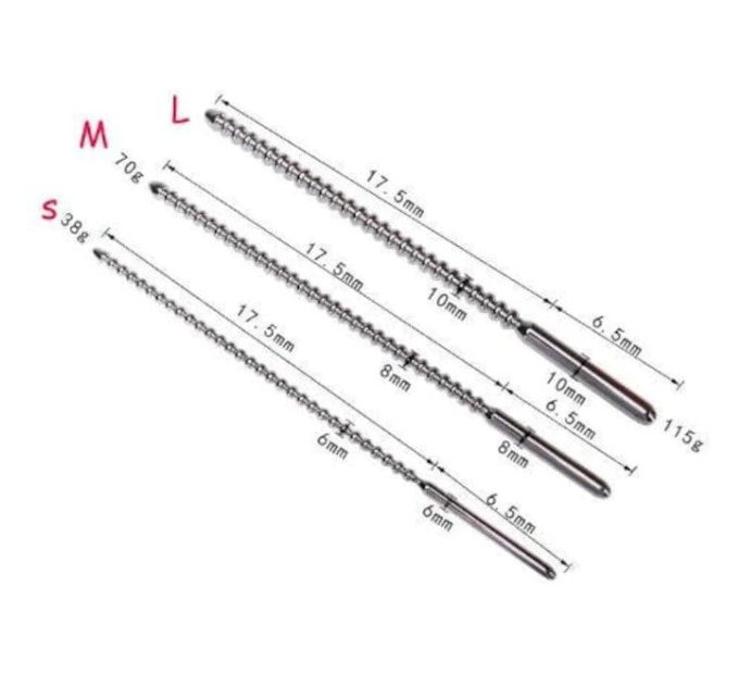 Solid Beaded Stainless Steel Urethral Sound