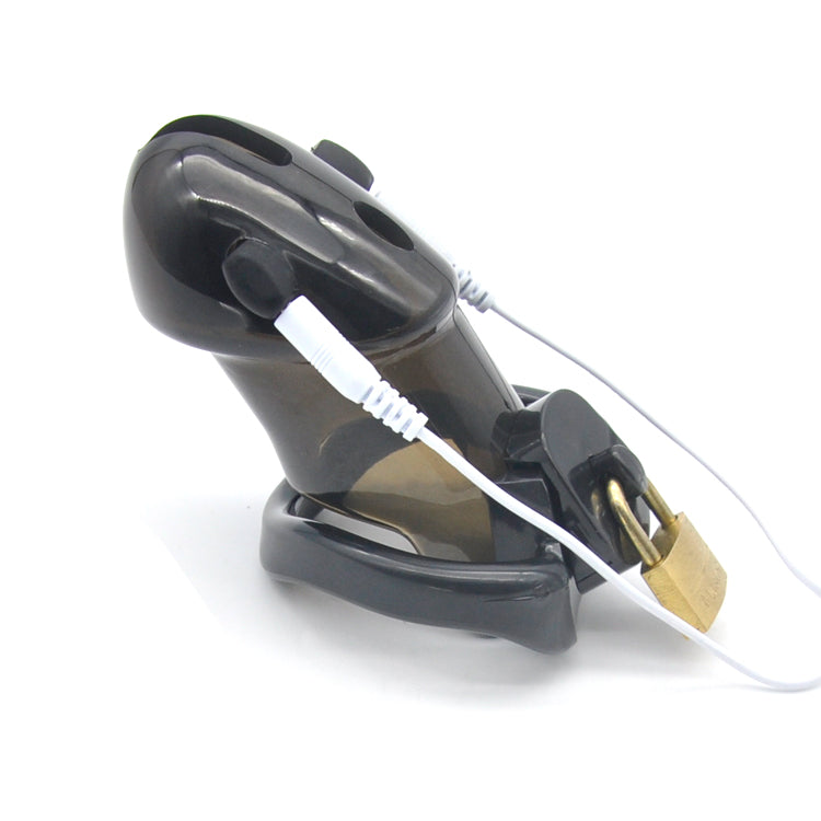 Electric Shock Chastity Cage for Men – Black Plastic, No Power Adapter