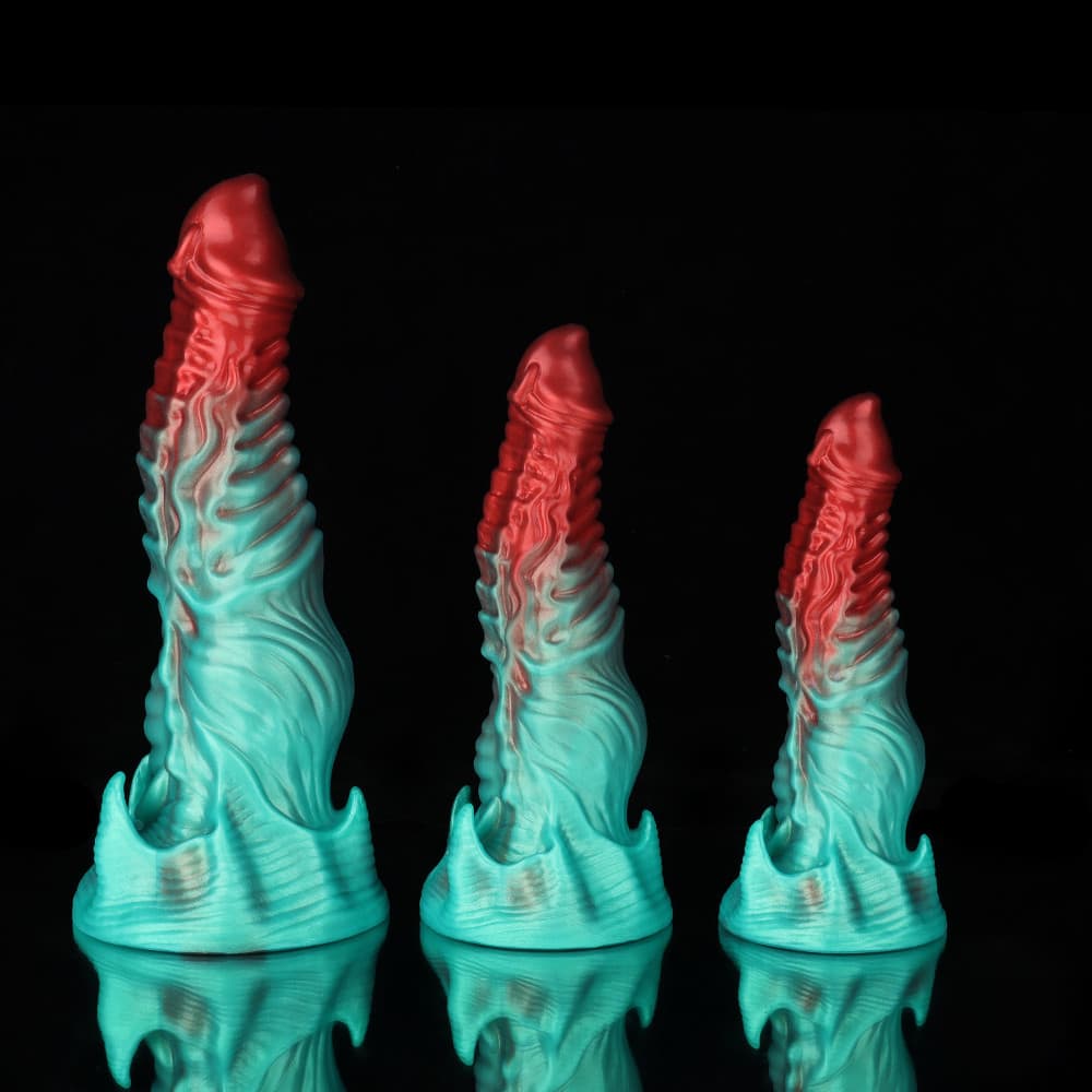 Geisterhafter purpurroter roter grüner Fantasy-Dildo