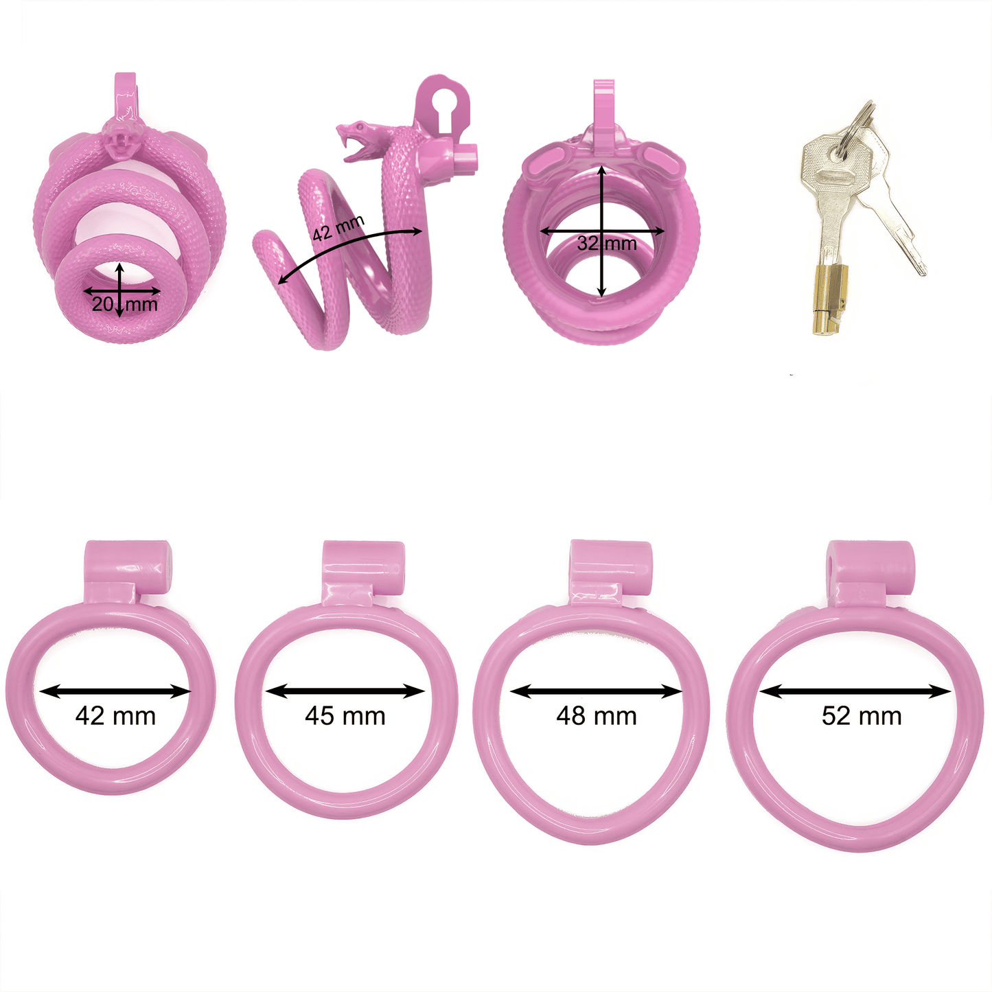 Snake-Shaped Resin Chastity Cage – Spiral Wrap Design | Lightweight, Breathable & Secure Fit