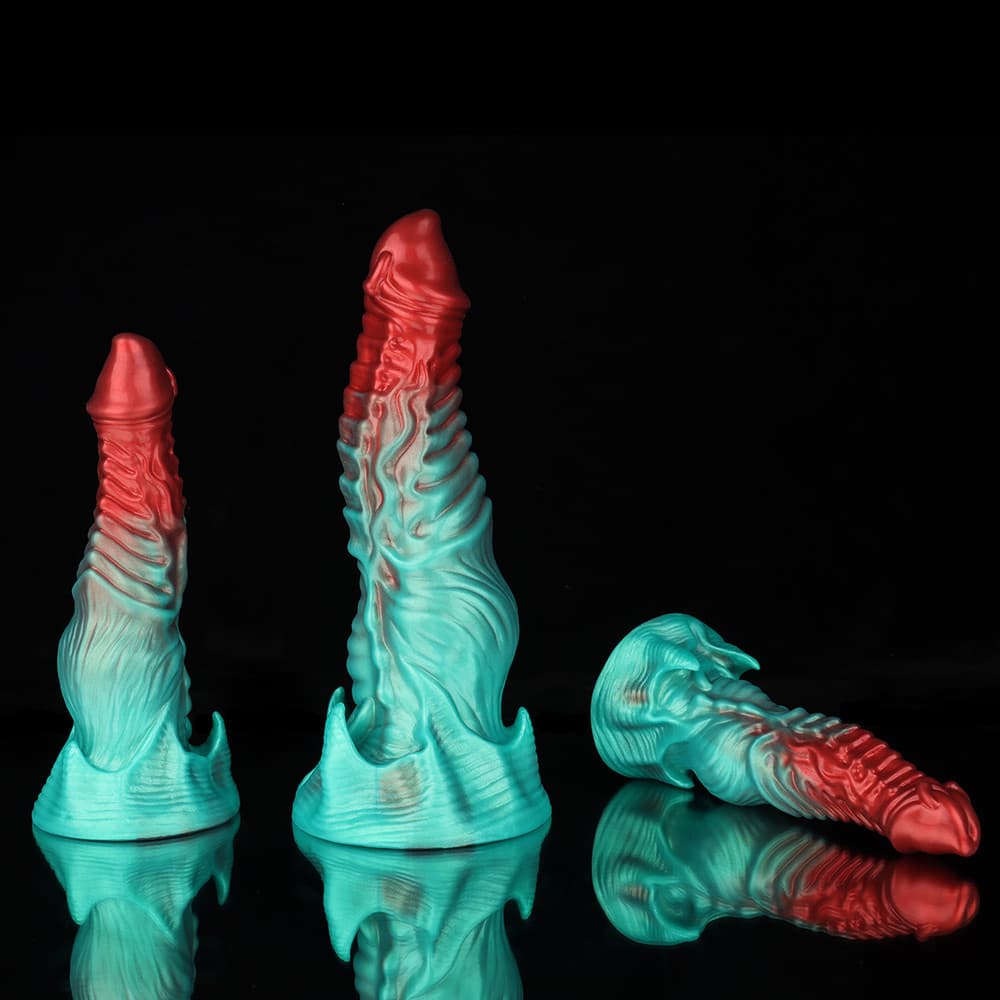 Geisterhafter purpurroter roter grüner Fantasy-Dildo