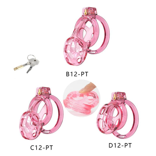 Soft Cobra Chastity Cage Set – Flexible Silicone Cobra Cage with 6 Rings & Lock System