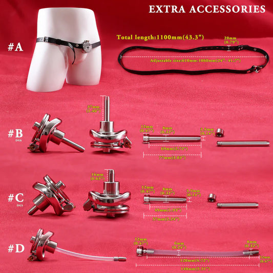 Inverted Double Cylinder Flat Chastity Cage