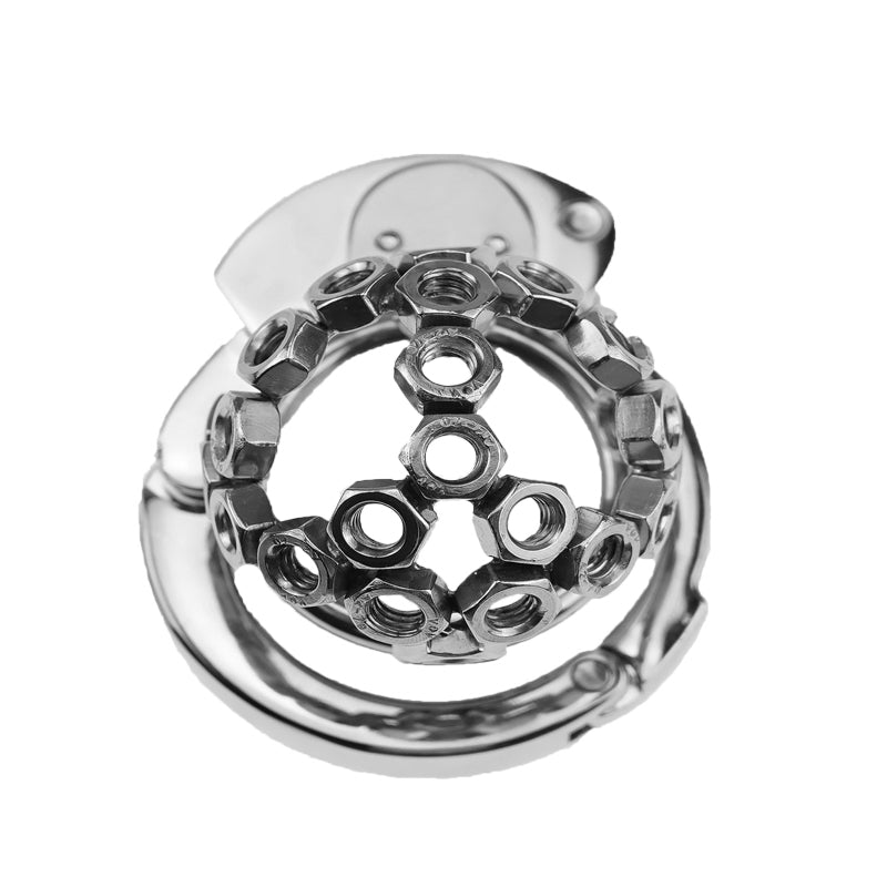 🔩 Nut-Lock Style Male Chastity Cage – Built-in Lock, Heavy Duty, Optional M6 Torment Upgrade