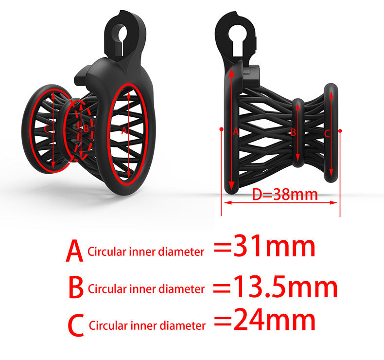 Inverted Chastity Cage for Men – 3D Printed Resin, Sissy Training, Small Size Fit