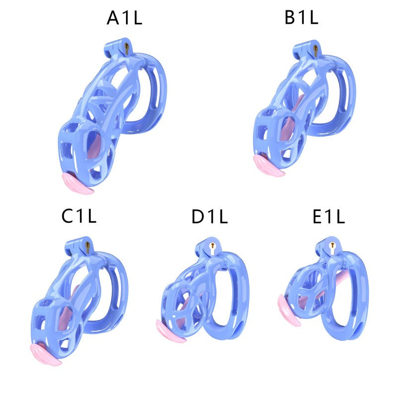 Blue Viper Chastity Cage – 5 Sizes, Wearable Base Ring, Sleek Snake Design