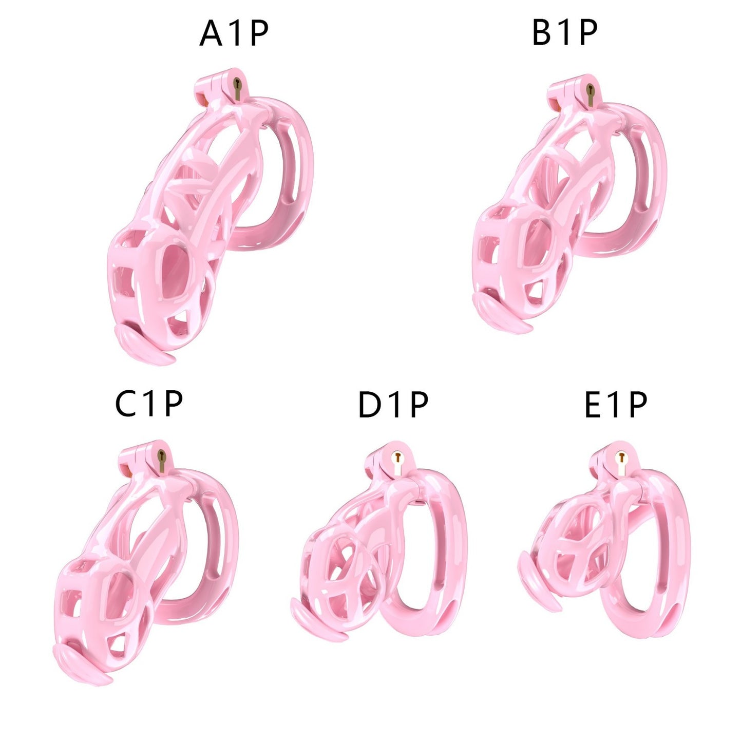 Pink Viper Chastity Cage – 5 Sizes Available, Wearable Base Ring Design