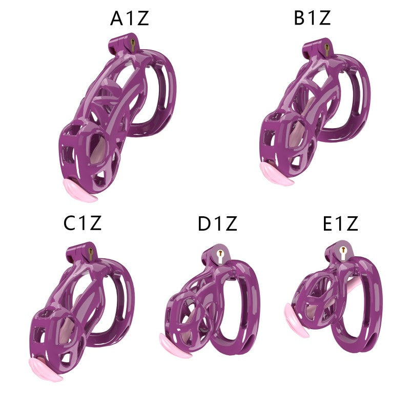 Purple Viper Chastity Cage – 5 Sizes, Wearable Base Ring, Sleek Snake Design
