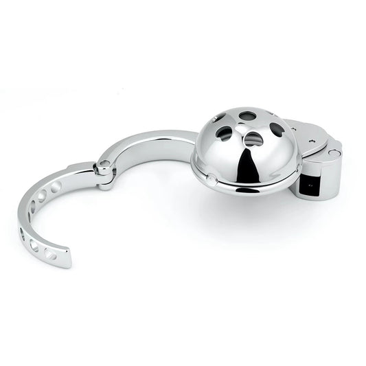 Adjustable Dome Chastity Cage with Heart Pattern – Cute Metal Lock with Custom Fit