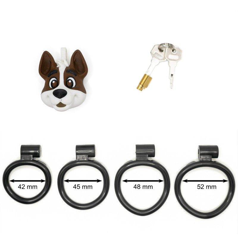 Dog Head Chastity Cage – 3D Printed Lock with Multiple Ring Sizes