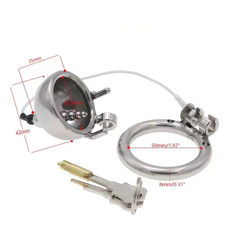 Small Electric Metal Cock Cage for Men – Stainless Steel Chastity Device