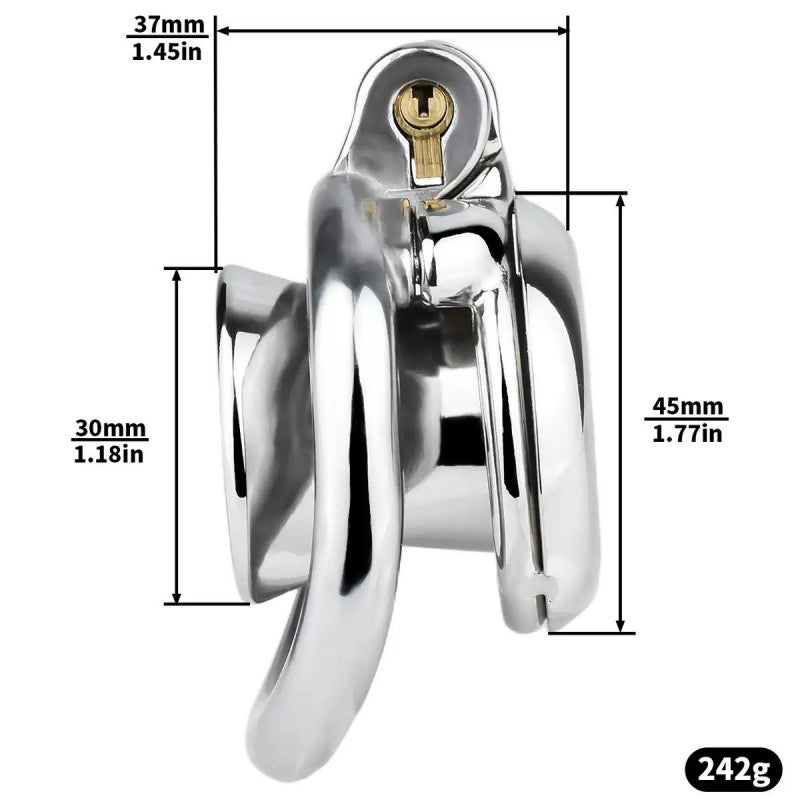 Flat Metal Male Chastity Cage – Inverted 2.0 Design