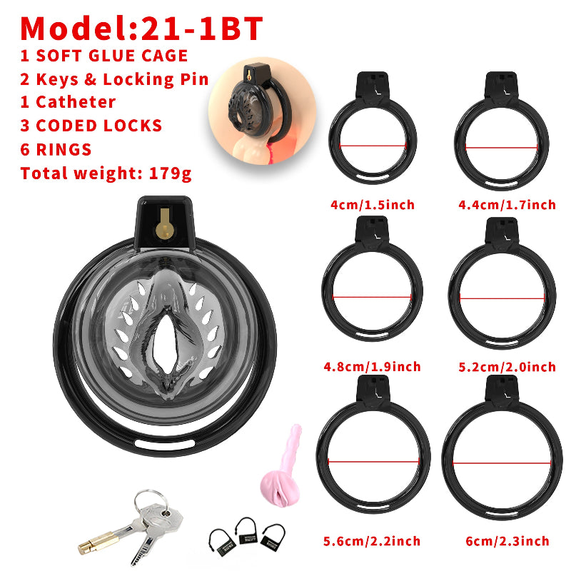 Clitoral-Shaped Soft TPE Chastity Cage – Comfortable Silicone Material, Flexible Design