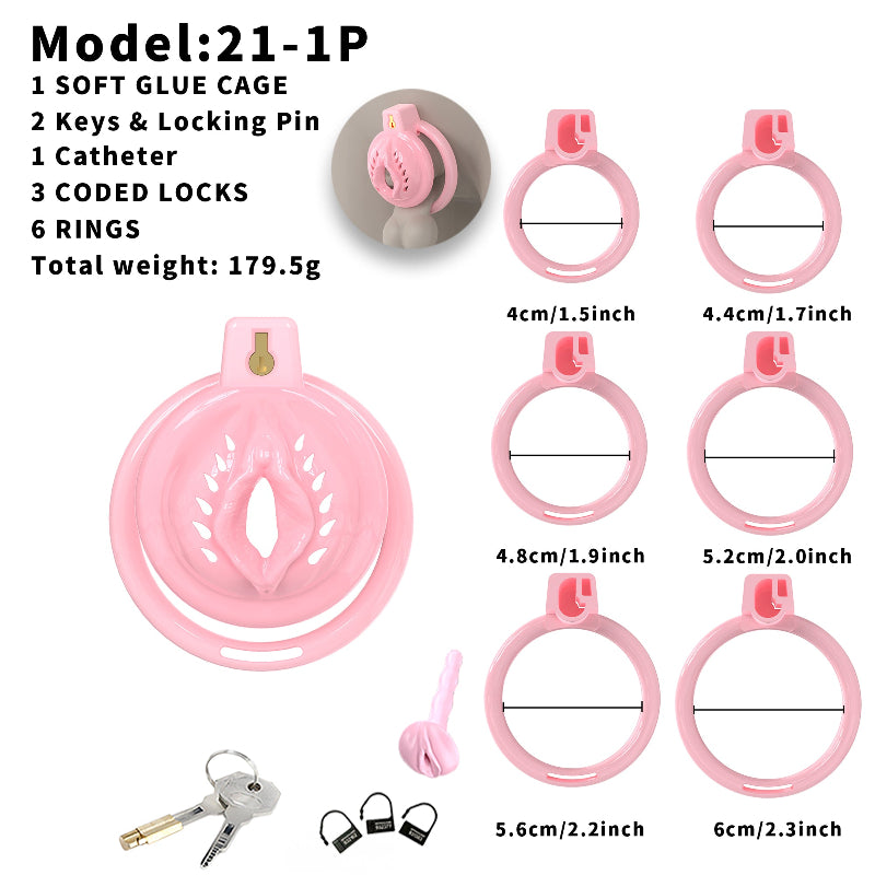 Clitoral-Shaped Soft TPE Chastity Cage – Comfortable Silicone Material, Flexible Design