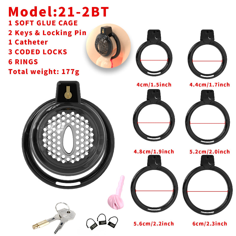 Short Soft Chastity Cage – Dotted & Breathable TPE/Silicone Design