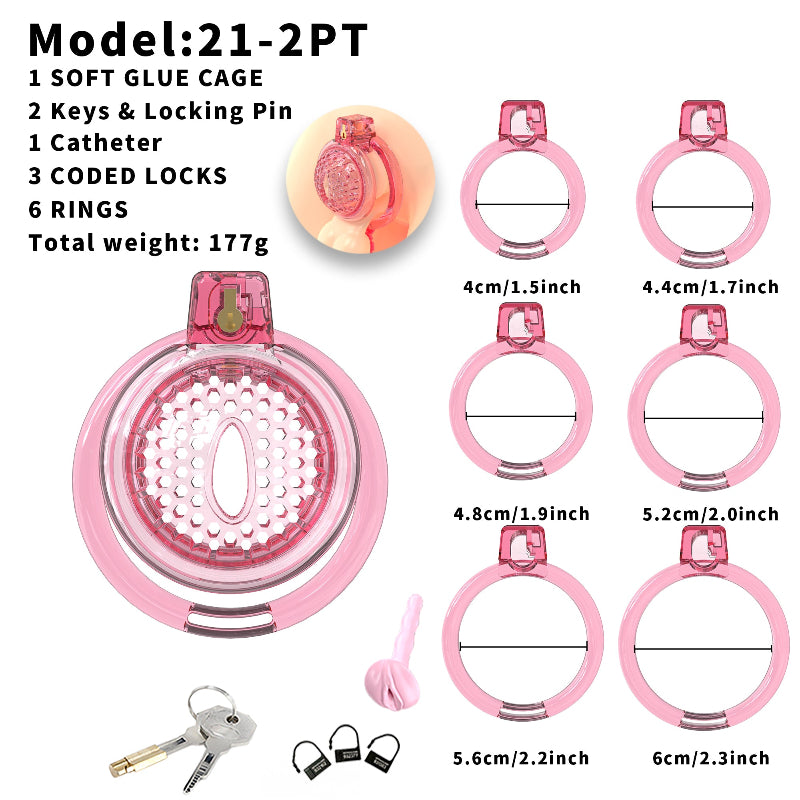 Short Soft Chastity Cage – Dotted & Breathable TPE/Silicone Design