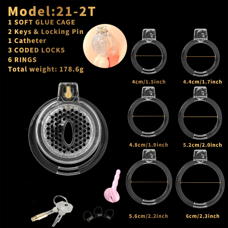 Short Soft Chastity Cage – Dotted & Breathable TPE/Silicone Design