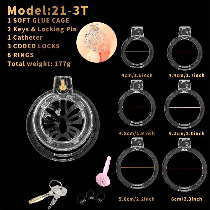 Short Soft Chastity Cage – Dotted & Breathable TPE/Silicone Design