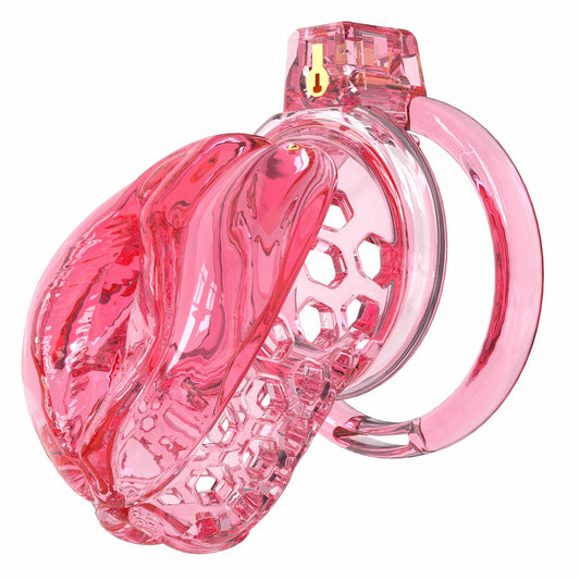 Soft Silicone Chastity Cage – Clitoral-Inspired Design | Semi-Transparent & Flexible Rings