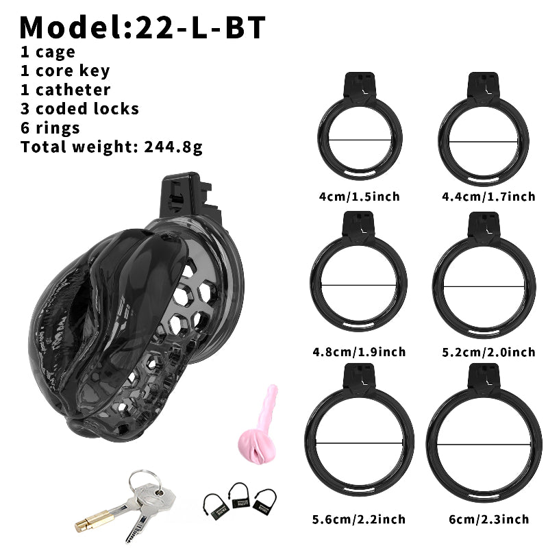 Soft Silicone Chastity Cage – Clitoral-Inspired Design | Semi-Transparent & Flexible Rings