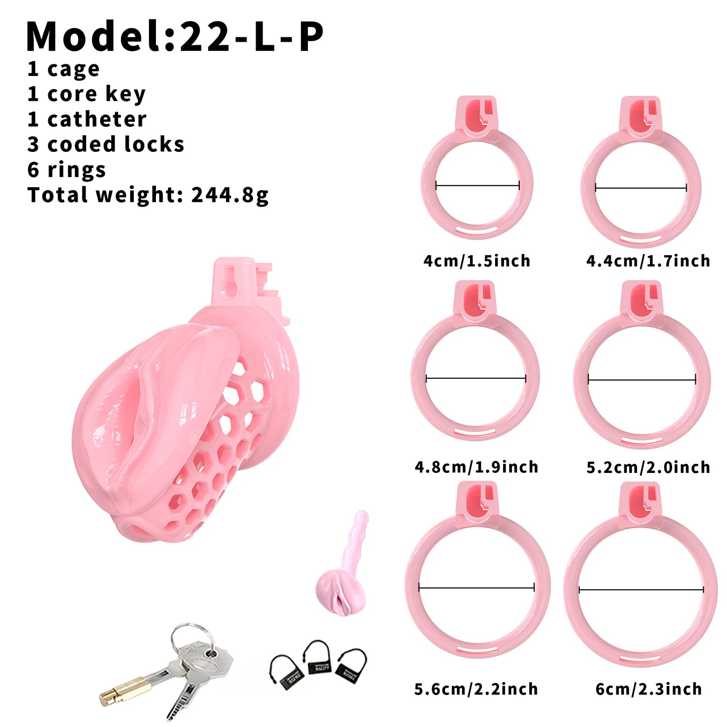 Soft Silicone Chastity Cage – Clitoral-Inspired Design | Semi-Transparent & Flexible Rings