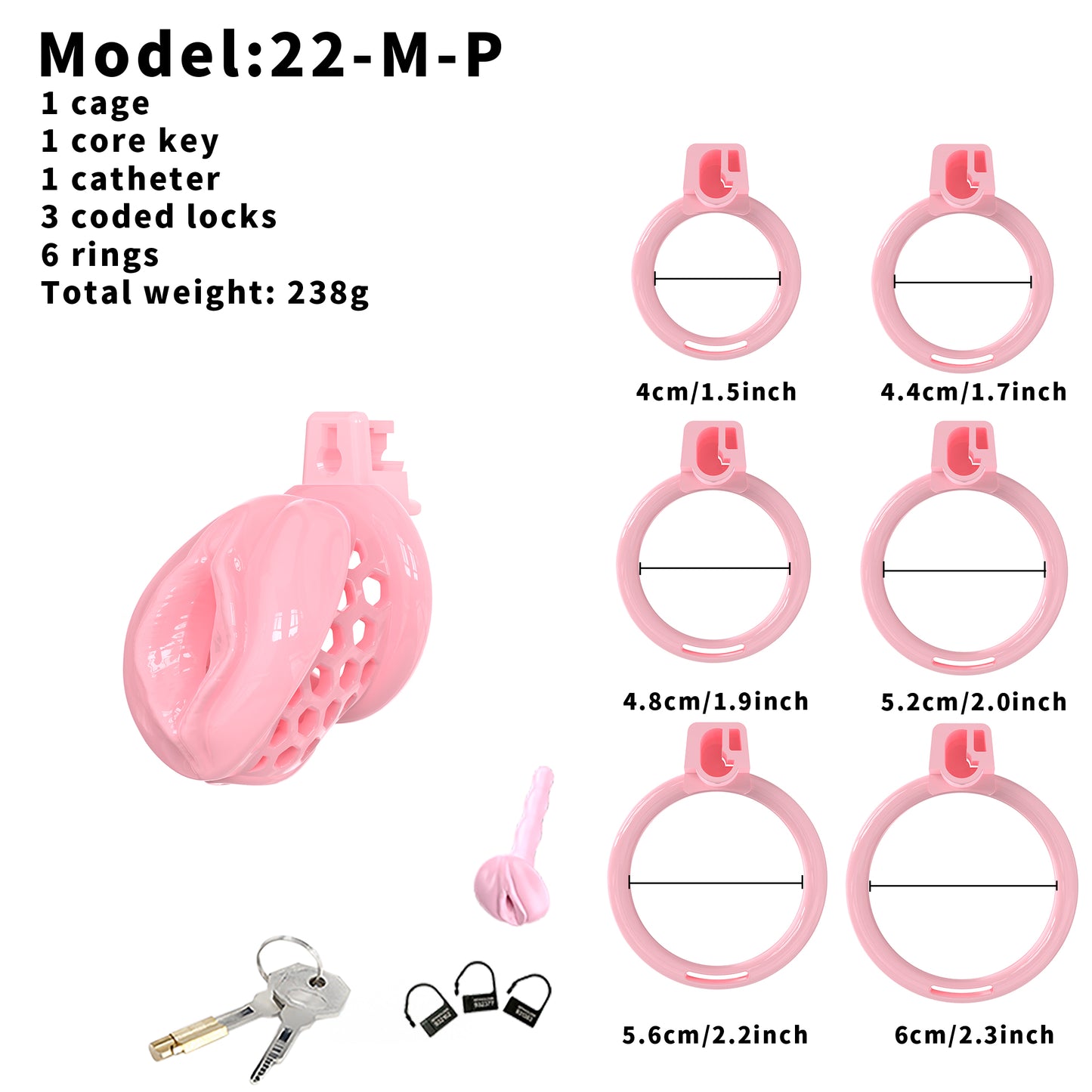 Soft Silicone Chastity Cage – Clitoral-Inspired Design | Semi-Transparent & Flexible Rings