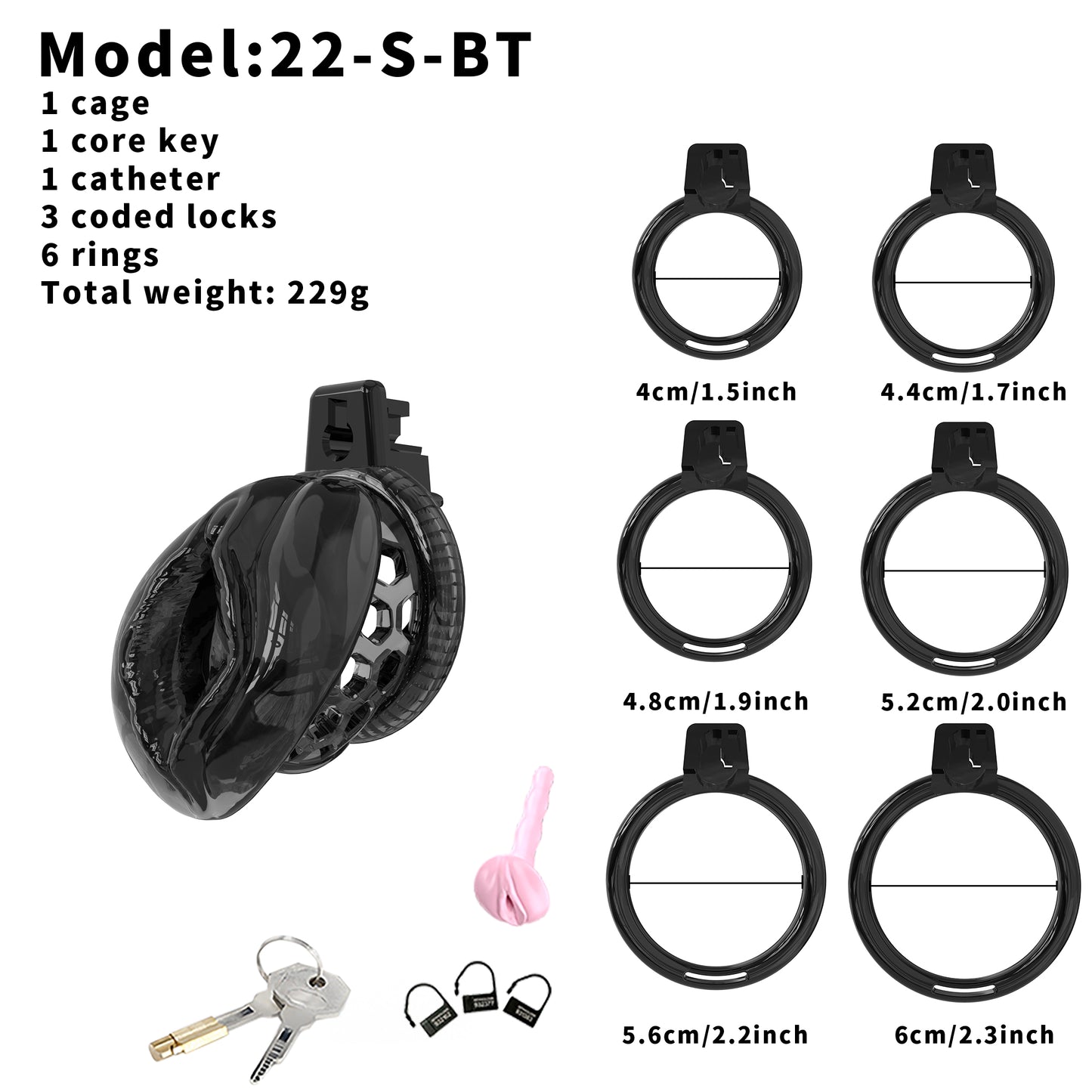 Soft Silicone Chastity Cage – Clitoral-Inspired Design | Semi-Transparent & Flexible Rings