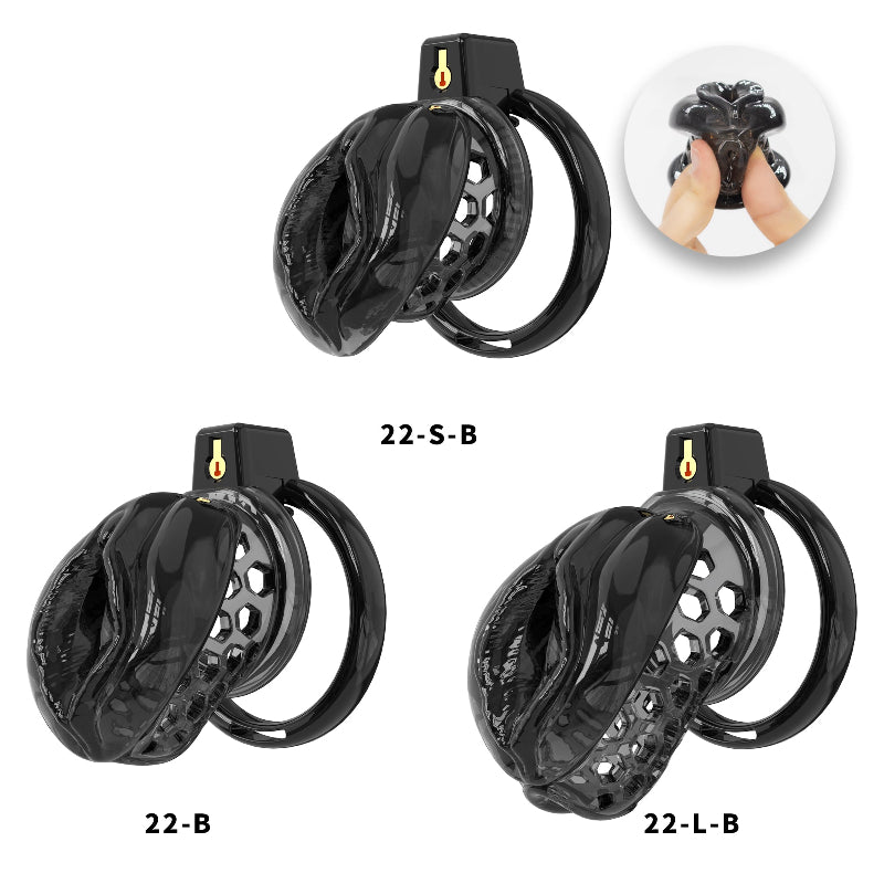 Soft Silicone Chastity Cage – Clitoral-Inspired Design | Semi-Transparent & Flexible Rings
