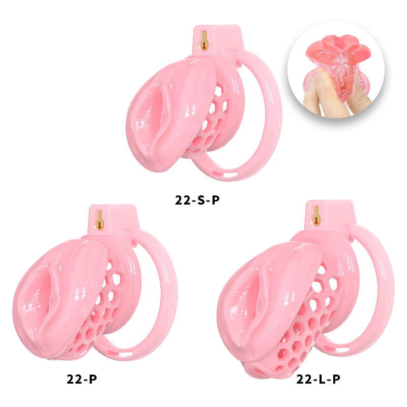 Soft Silicone Chastity Cage – Clitoral-Inspired Design | Semi-Transparent & Flexible Rings