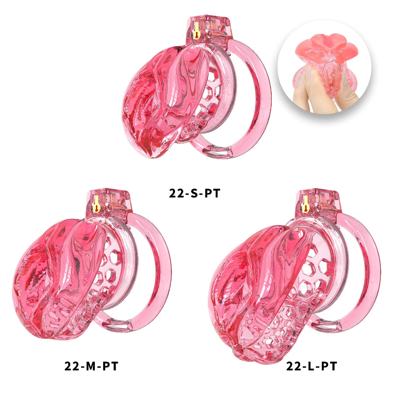 Soft Silicone Chastity Cage – Clitoral-Inspired Design | Semi-Transparent & Flexible Rings