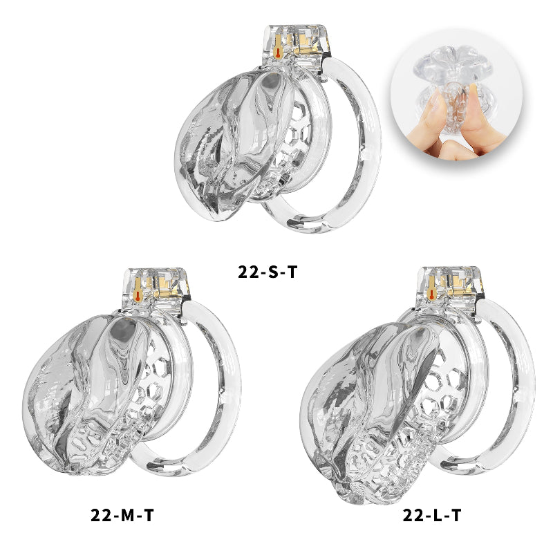 Soft Silicone Chastity Cage – Clitoral-Inspired Design | Semi-Transparent & Flexible Rings