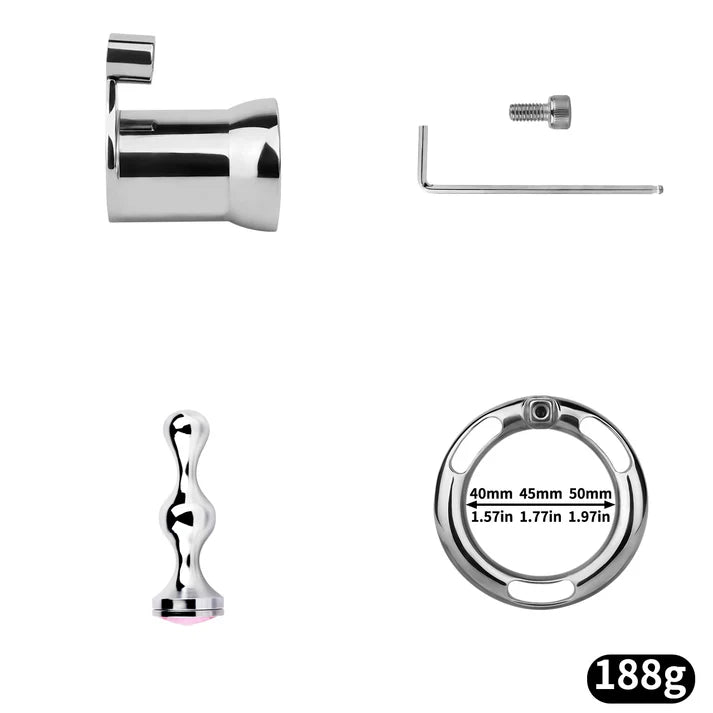 Metal Inverted Chastity Cage – Heavy Duty Stainless Steel Male Chastity Device, Secure Fit, Discreet Wear, Support Belt Compatible