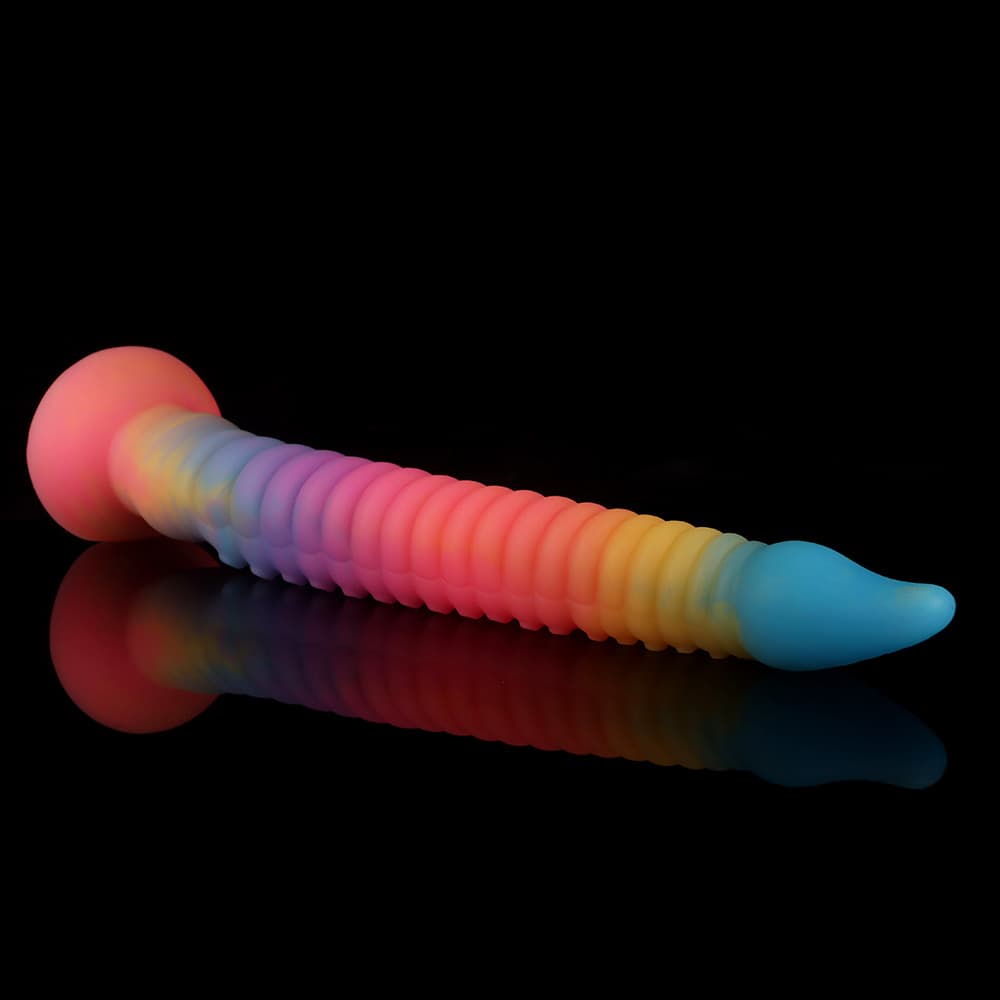 Octopus Tentacle Dildo – Eel-Inspired Fantasy Dildo in Blue Yellow Purple Gradient, Body-Safe Silicone