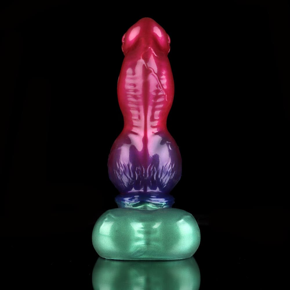 Gun Dog Farbverlauf Lila Grün Fantasy Dildo - Geknoteter Dildo