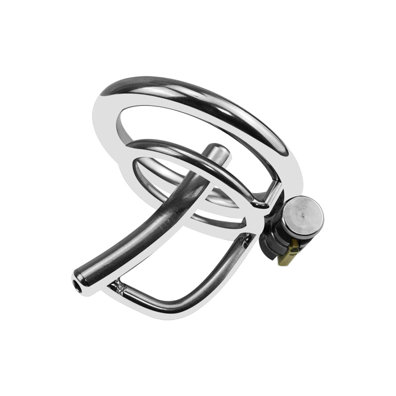 Metal Chastity Cage – Minimal Design with Urethral Tube