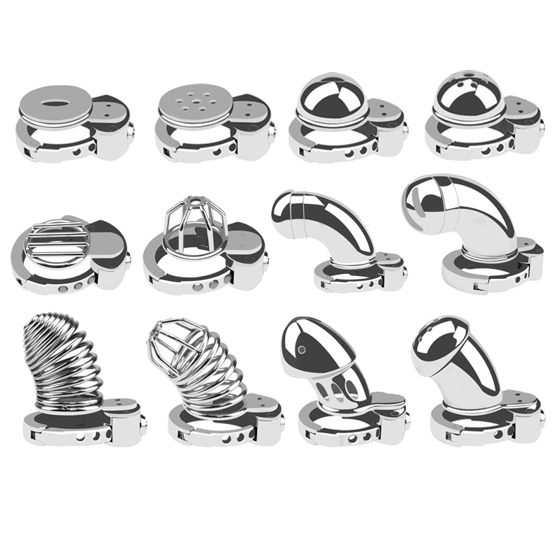 Stainless Steel Chastity Device with Chain Design | Long Cock Cage for Men with 6-Level Adjustable Ring (32–50mm)
