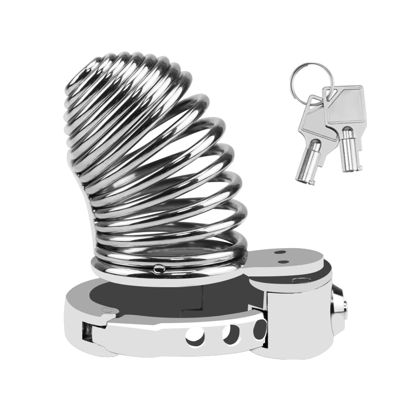 Stainless Steel Chastity Device for Men|Long Cock Cage with 6-Level Fit (32–50mm)