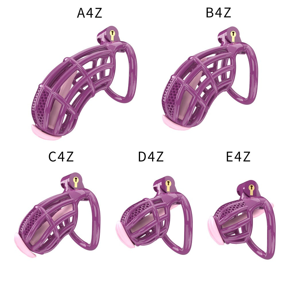 Honeycomb Obedient Chastity Cage โ Lightweight Resin, 5 Ring Sizes & Built-in Lock