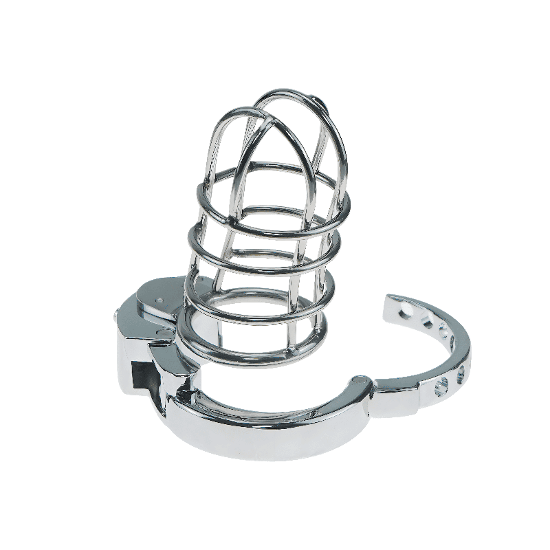 Large Metal Breathable Chastity Cage with Built-In Lock – Adjustable & Durable